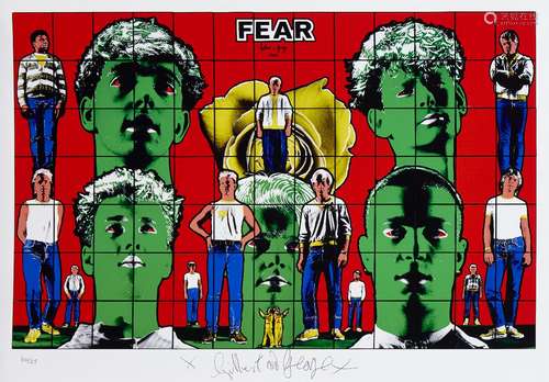 Gilbert & George, British b.1943 & b.1942- Fear, 1984/2010; inkjet print in colours on Epsom