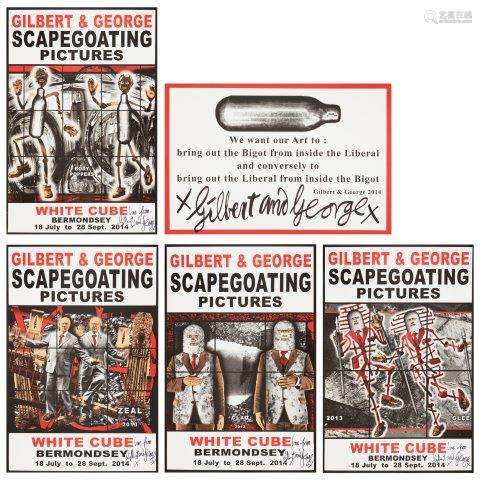 Gilbert & George, British b.1943 & b.1942- Scapegoating Picture, 2014; the complete suite of five