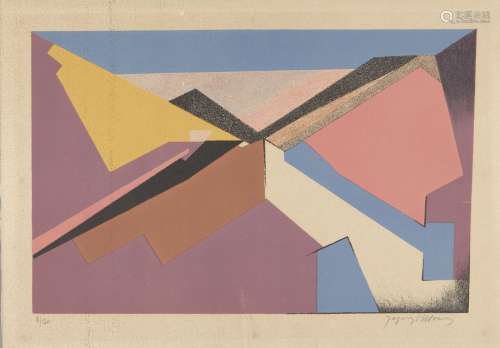 Jacques Villon, French 1875-1963- Coursier, 1958; lithograph in colours on wove, signed and numbered