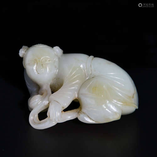 A WHITE JADE ORNAMENT WITH ANCIENT BOY