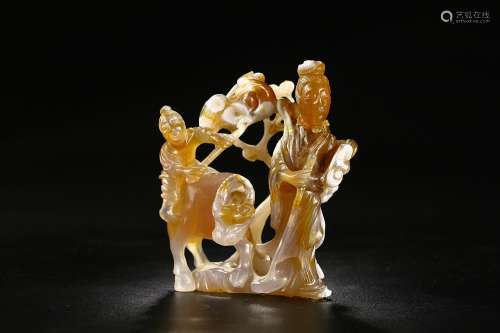AN AGATE ORNAMENT OF AN BOBLE WOMAN