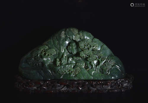 A JASPER ORNAMENT WITH LANDSCAPE  PATTERNS