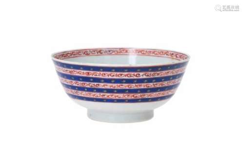 A polychrome soft paste porcelain bowl, made for the Arabian market. Unmarked. China, 19th century.