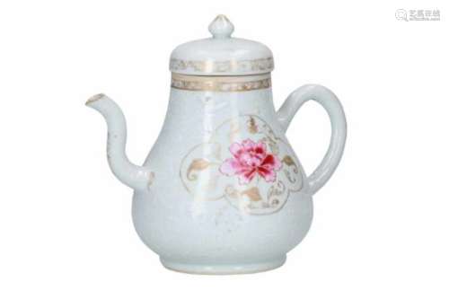 A polychrome porcelain teapot, decorated with flowers. Unmarked. China, 18th century. Provenance:
