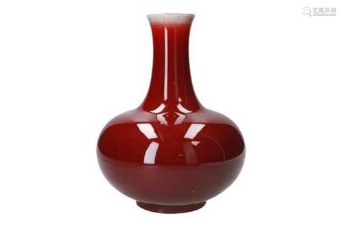 A sang de boeuf porcelain vase. Unmarked. China, ca. 1980.