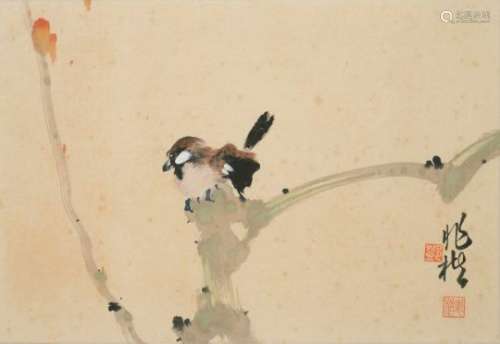 Scroll painting, depicting a bird. Signed Zhao Kai Deng. China, 20th century.