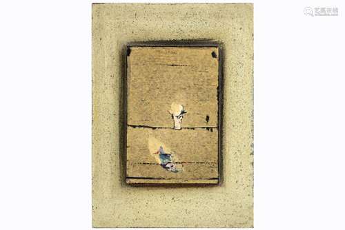 20th Cent. Belgian mixed media - with illegible title on the back and signed José [...]