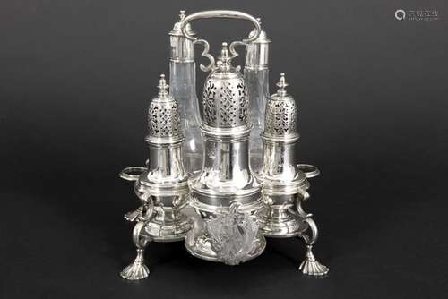 important first half ot the 18th Cent. English condiment set in marked and 