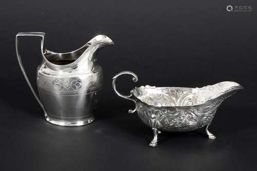 two antique sauce boats in marked silver, one quite rare mid 18th Cent. Irish one by [...]