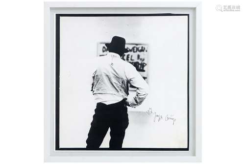 Joseph Beuys print with a portait of Beuys from the 