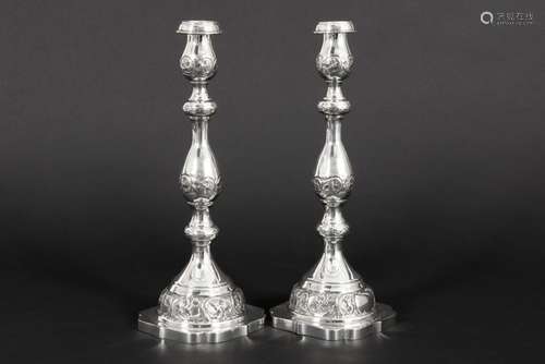 pair of English candlesticks in marked and 