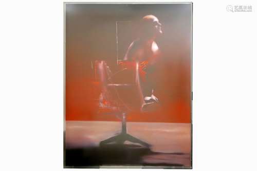 20th Cent. Stephan Kaluza oil on canvas behind perspex glass - signed - - KALUZA [...]