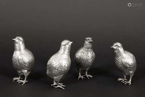 set of four antique German 'quail shaped' salts/salt cellars in marked and Berthold [...]