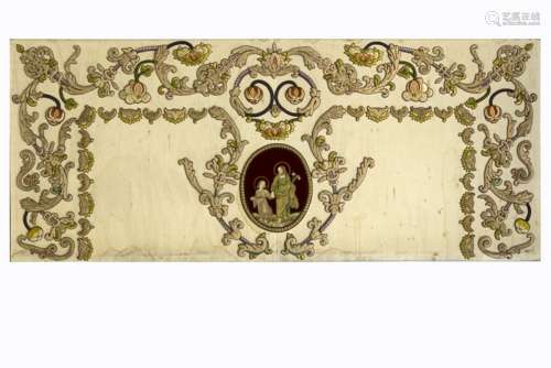 antique antependium with fine embroderies in baroque style and a gothic revival [...]