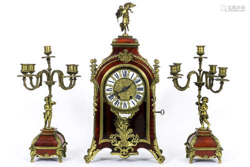 antique French 3pc Louis XV style garniture with tortoiseshell and guilded bronze a [...]