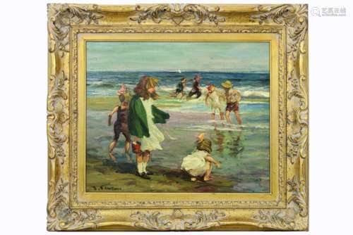 20th Cent. French oil on canvas - signed Jacques Deveau - - DEVEAU JACQUES (° [...]