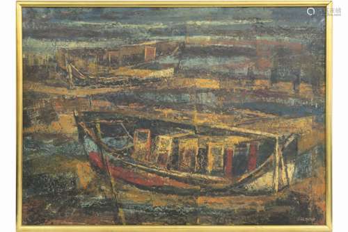 20th Cent. Belgian oil on panel - signed Jan Delanghe - - DELANGHE JAN (° 1933) [...]