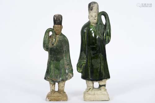 two Chinese Ming Dynasty tomb figures in partially glazed earthenware - - CHINA - [...]