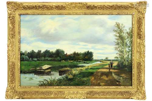 19th Cent. Dutch oil on canvas - signed/attributed to Willem Roelofs - - ROELOFS [...]