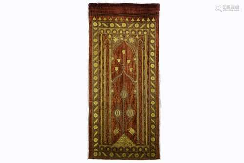 18th/19th Cent. oriental (Persia or India) praying textile in silk velvet, [...]