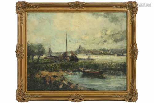 19th Cent. oil on canvas - signed G. Vogels - - VOGELS G. olieverfschilderij op [...]