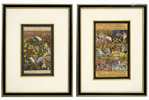 pair of antique Indian Moghul paintings - - Paar antieke Indische [...]