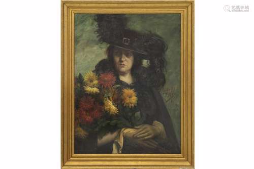 20th Cent. Belgian oil on canvas - signed Dolf van Roy - - VAN ROY DOLF (1858 - [...]