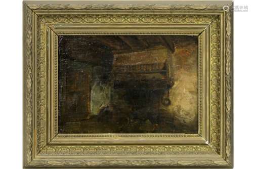 19th Cent. Belgian oil on panel - signed Henri De Braekeleer and with an old label on [...]