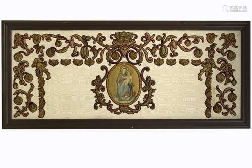 antique antependium with fine embroderies in baroque style and a gothic revival [...]