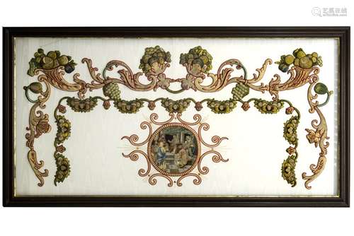 antique antependium with fine embroderies in baroque style and a gothic revival [...]