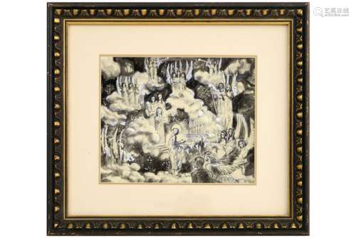 20th Cent. Russian mixed media - signed / attributed to Aleksei M. Remizov - - [...]