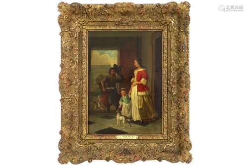 19th Cent. Dutch oil on panel - attributed to Bartholomeus Johannes van Hove - - [...]