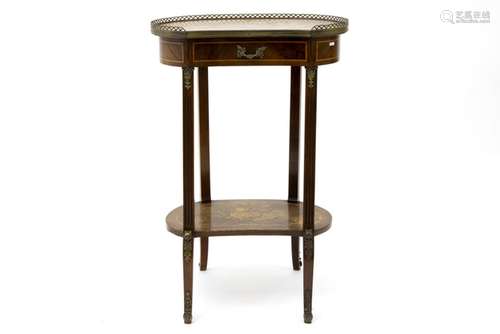 small 'antique' neoclassical table with drawer in marquetry - - 'Antiek' [...]