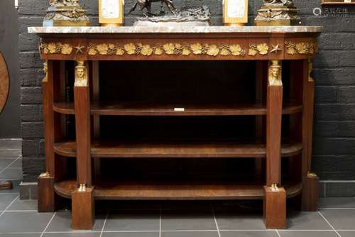 early 19th Cent. European Empire console (or sideboard) in mahogany with finely [...]