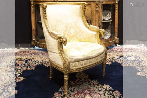 neoclassical armchair in guilded and sculpted wood - - Neoclassicistische fauteuil [...]