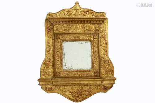 Italian mirror with guilded baroque style frame - - Italiaanse spiegel met [...]