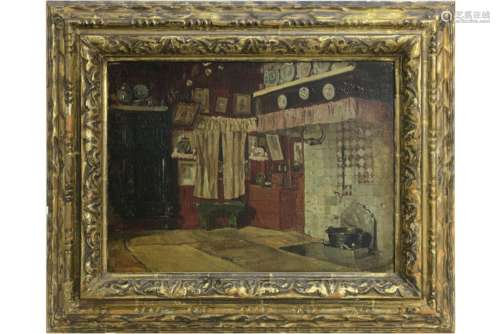 19th Cent. Belgian oil on canvas - signed Henri De Braekeleer - - DE BRAEKELEER [...]