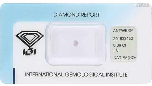 IGI Ovaal aangepast briljant geslepen diamant 0.09 ct.