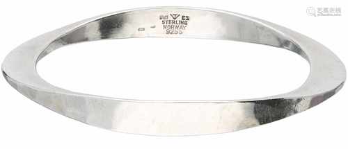 Zilveren Tone Vigeland gehamerde bangle armband - 925/1000.