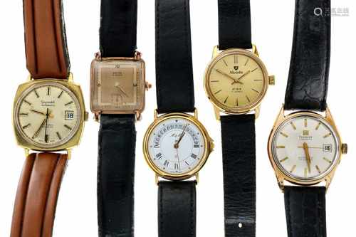 Lot (5) horloges - Herenhorloges - Vintage.