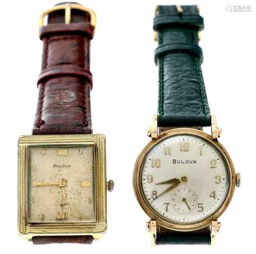 Lot (2) Bulova - Herenhorloges - Ca. 1960.