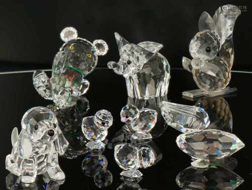 (6) delig lot Swarovski dier figuren.