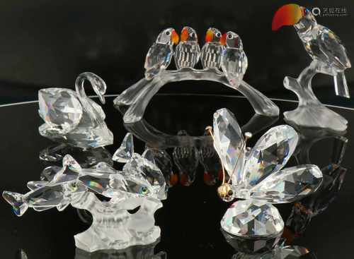 (5) delig lot Swarovskidier figuren .