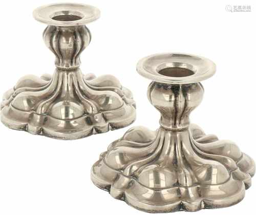 (2) Delig set tafel kandelaars zilver.