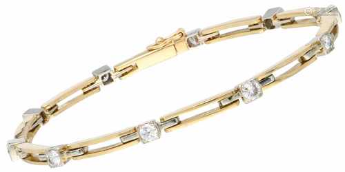 Geelgouden armband, met ca. 1.00 ct. diamant - 18 kt.