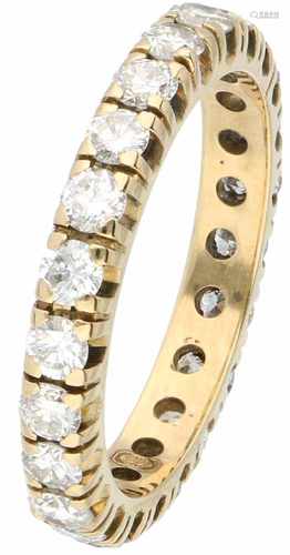 Geelgouden alliance ring, met ca. 1.38 ct. diamant - 14 kt.