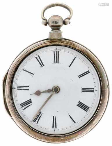 Zakhorloge, zilver, snek spillegang, 'F , London' - Herenzakhorloge - Handopwindbaar - Ca. 1800-