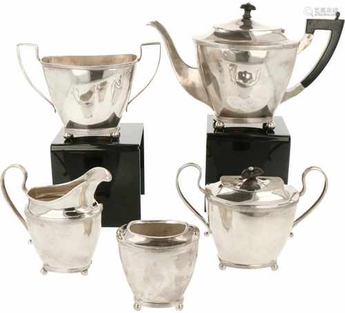 (5) Delig koffieservies zilver.