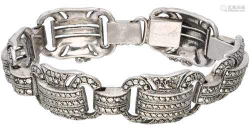 Zilveren Art Deco armband, met markasiet - 835/1000.