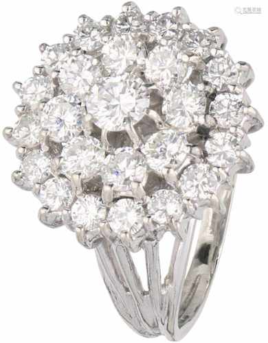 Witgouden rozetring, met ca. 2.00 ct. diamant - 18 kt.